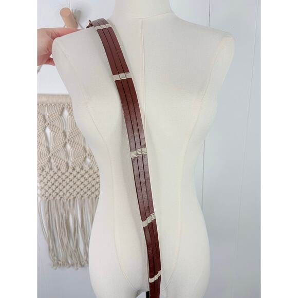 Madewell Brown Boho Leather Belt Multistrap Western Twine Wrapped Size XS main image 8